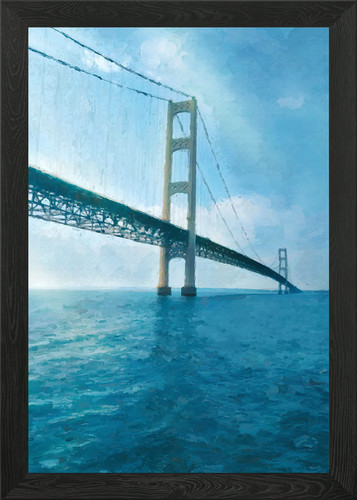 Mackinac bridge framed wall - bridge,