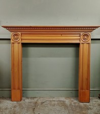 A Superb Bullseye  Wooden Fireplace Mantle Surround