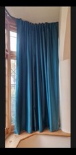 John Lewis Teal Faux Silk Pair Blackout Lined Pencil Pleat Curtains 228 x 182cm