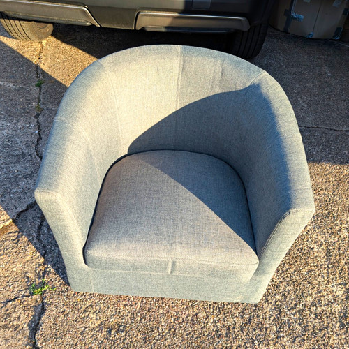 Grey fabric kids tub chair - tub,