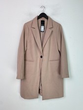 New Look Pink Plain Coat Longline Single-Breasted Button Pocket Detail UK 14 NEW