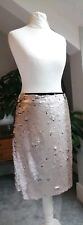 M, 10/12, Zara, Champagne Gold Sequin Knee Length Straight Skirt