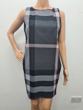 NEXT Grey and pink Check SIZE 10 petite Sleeveless Smart Office Shift Work Dress