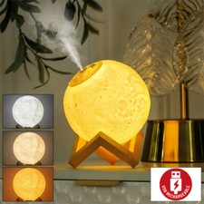 3D LED Moon Humidifier Lamp Essential Scented Oil Aroma Diffuser USB Night Light