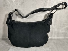 Black Leather Crossbody Shoulder Bag - Marta Ponti - Matching Pocket Mirror