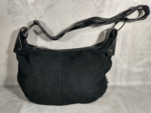 Black leather crossbody - leather,