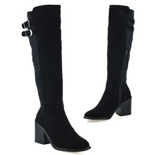 Womens Knee High Block Heel