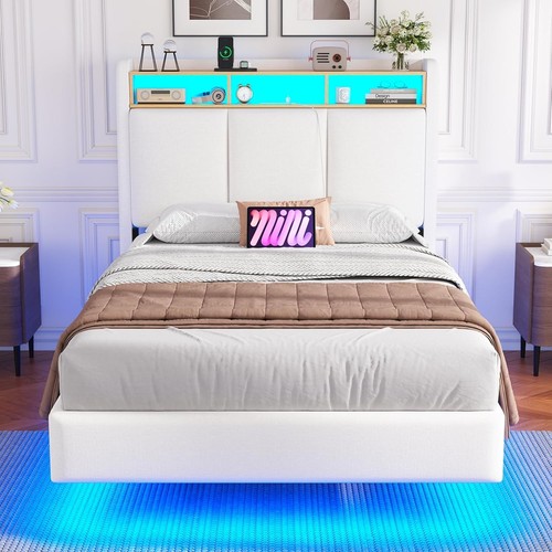 Floating single bed - single, frame