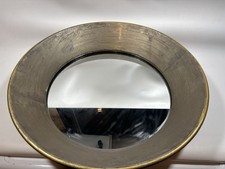 Circular Dark Pewter/Gold Hanging Metal Mirror Feature Rope READ DESCRIPTION