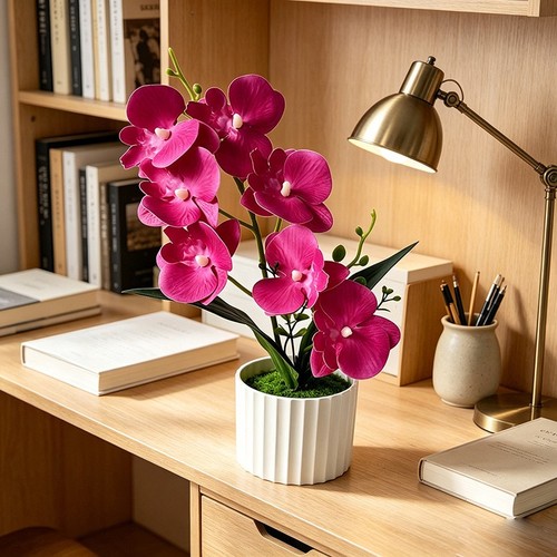 Potted artificial phalaenopsis - potted,