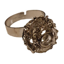 Unique Unusual Silver Rose Ring Crystal Adjustable Womens Ladies Jewellery Gift