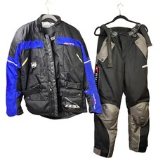 Akito Aniko Waterproof Motorcycle Suit Black Blue Mens XS Elbow Armour Touring