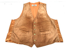 Mens vintage suede waistcoat western style 42" chest, 22" rear drop, new buttons