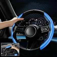 2x Carbon Fiber Look Blue Car