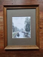 Leeds Liverpool Canal Scene Narrowboats Original Watercolour painting Tony Luck 