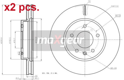 Pcs front brake disc - front, rotos