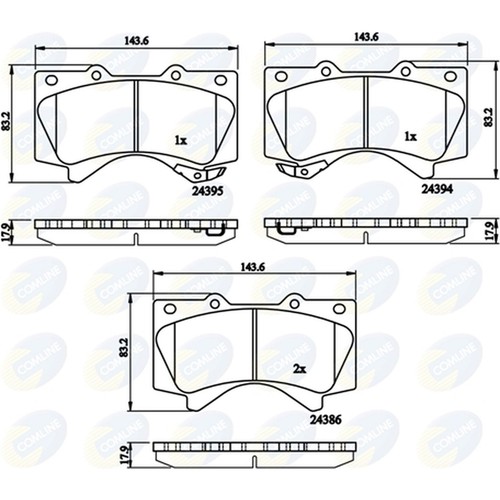 Brake pads set for - brake, land