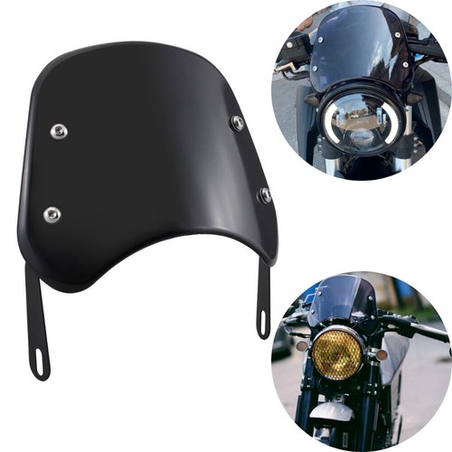 Black motorcycle windshield - motorcycle,