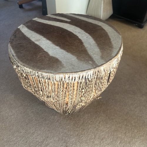 Kenyan zebra skin - skin, drum