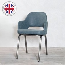 BLUE DINING CHAIR FAUX