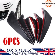 6pcs Gloss Black Car Front Bumper Lip Splitter Fins Body Spoiler Canards Fin Lip