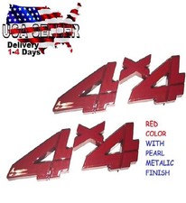 2X Pieces RED 4X4 EMBLEM BLUE