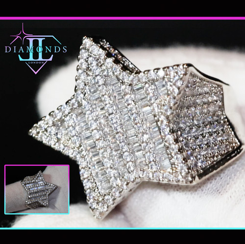 Hip hop star ring simulated - |,