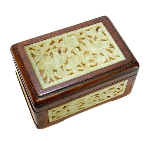 Chinese wood and jade - wood, mounted