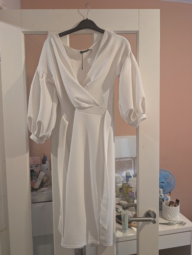 White off the shoulder midi - shoulder,