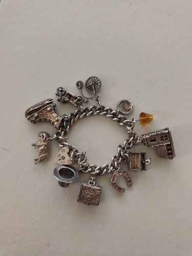 Vintage silver charm bracelet - vintage,