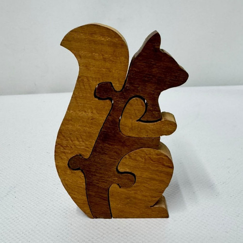 Handcrafted wooden squirrel - wooden,
