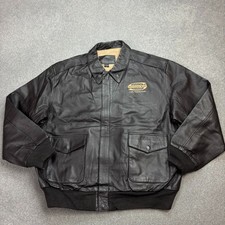 Leather Flying Jacket Adult XXL 2XL Brown Bomber Aviator Military Flight Men