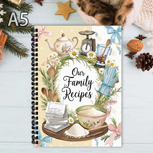 Blank spiral recipe book - blank,