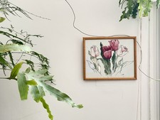 Vintage floral needlepoint - vintage,