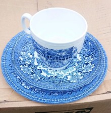 Royal Tudor Ware Coaching Taverns  1 Cup, 1 Saucer, 1 Side Plate - Blue & White