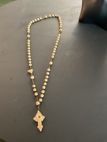 Carved vintage stanhope rosary - vintage,