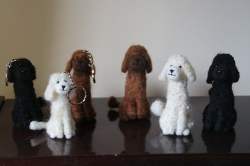 Needle felted poodles 3 - felted, (3