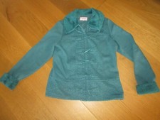 ladies M&S Per Una green soft fleece jacket, long sleeve, size L