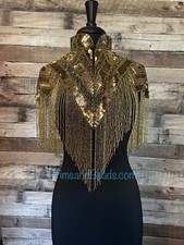 Gold Sequin Long Glass Fringe