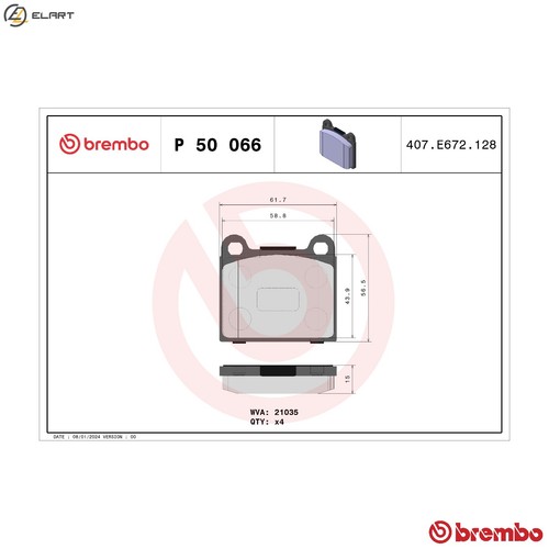 Brake pad set disc - brake,