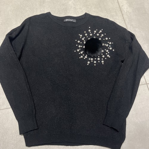 Ladies black diamanté pearl - diamanté,