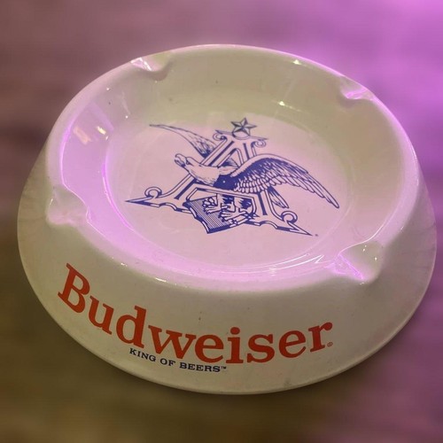 Budweiser ceramic ashtray - budweiser,