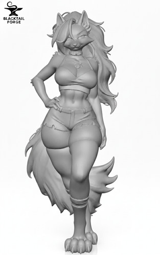 Wolf woman miniature furry - wolf,