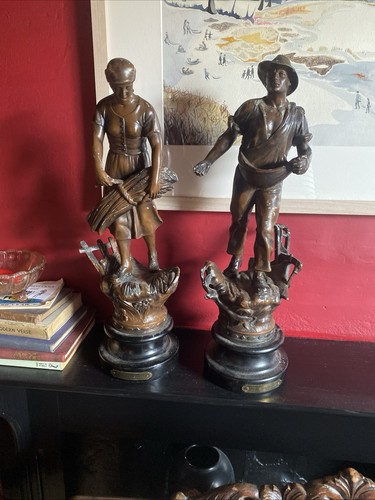 Pair art deco spelter - of,