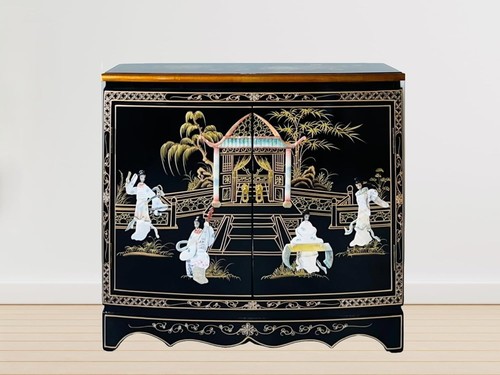 Oriental chinese black lacquer - oriental,