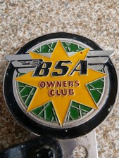 Vintage Original 1970’s BSA Owners Club Motorcycle Badge/Emblem