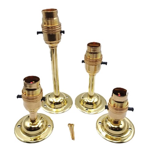 Switched pedestal brass lamp