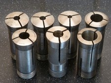 Job lot of 7 assorted metric 5c collets - Hardinge, Crawford etc