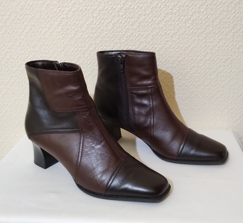 Y2k square toe leather ankle - leather,