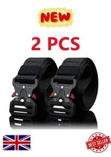 Quick Release Work Belt Tactical Men Army Webbing Nylon Military Waistbelt UK
